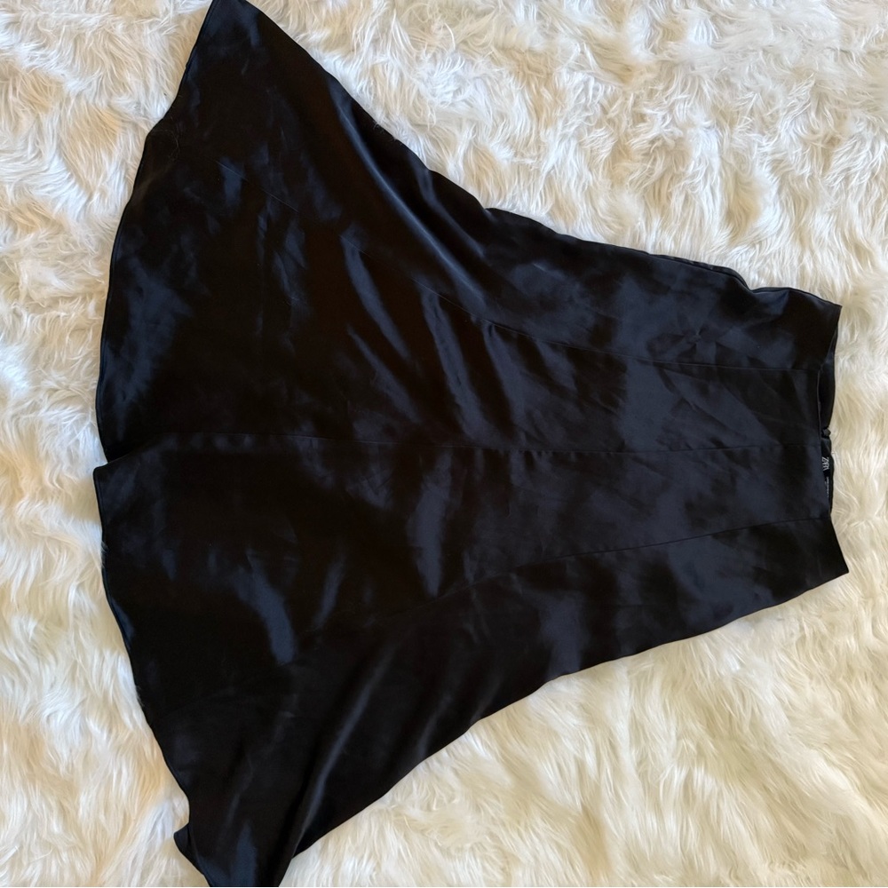 Zara Black Satin Skirt